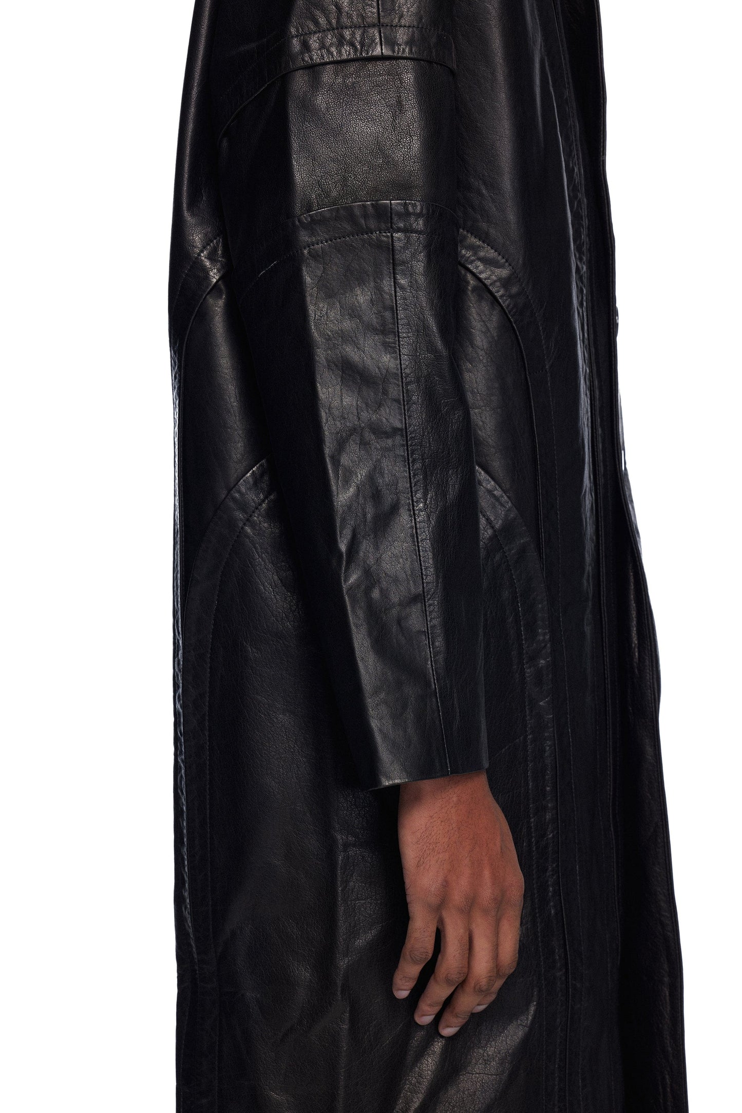 Panelled Leather Coat-XIMONLEE-APOC STORE