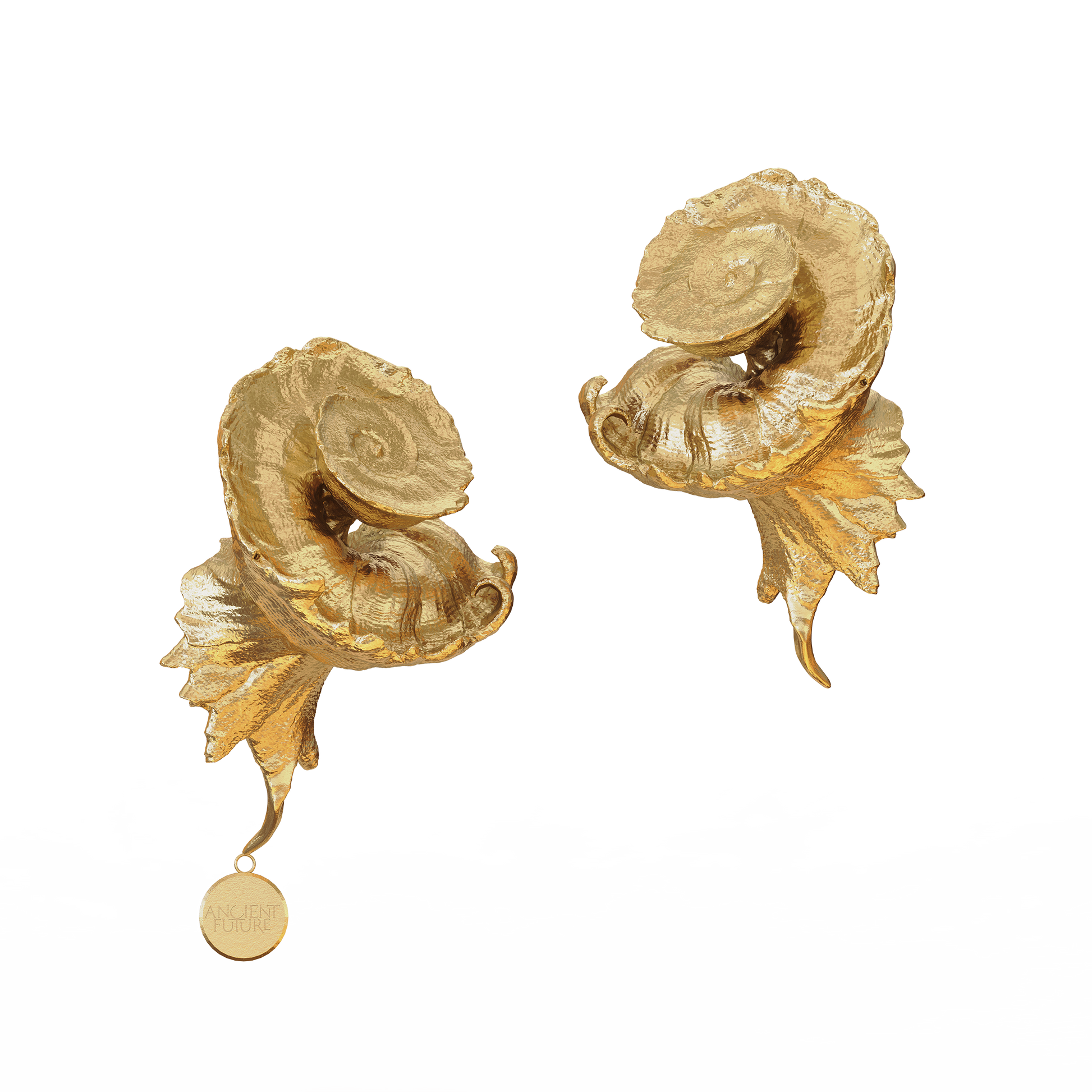 Brass Latiaxis Earrings-Ancient Future-APOC STORE