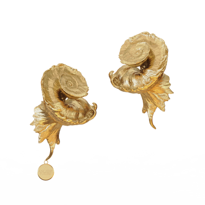 Brass Latiaxis Earrings-Ancient Future-APOC STORE