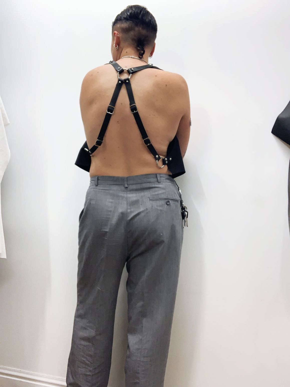 Leather Harness Waistcoat Black-Ella Boucht-APOC STORE