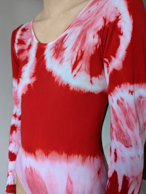 Hand Dyed Bodysuit Red Pink-Celia Calderón Asensio-APOC STORE