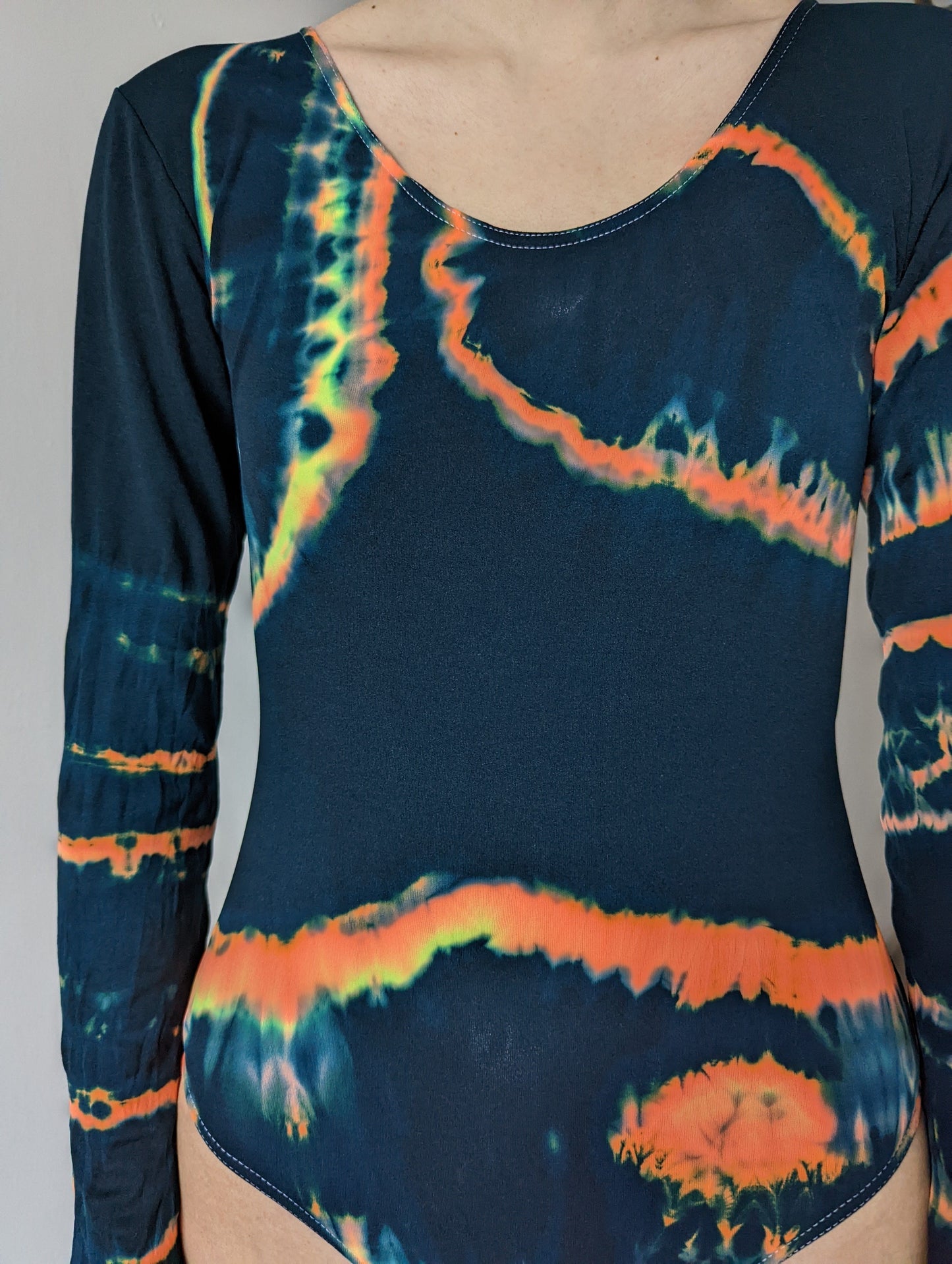 Hand Dyed Bodysuit Black Multicolour-Celia Calderón Asensio-APOC STORE