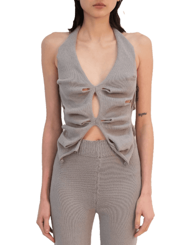 Grey Butterfly Top-Krystal Paniagua-APOC STORE
