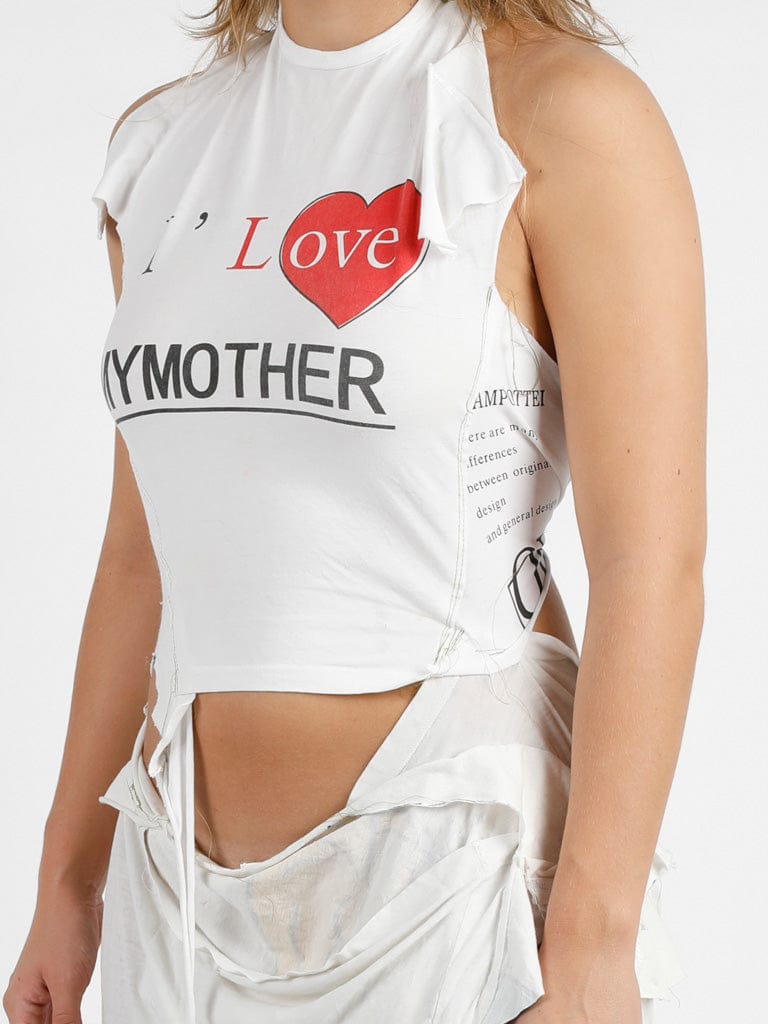 I Love My Mother Cotton Waste Dress-Puer Parasitus-APOC STORE