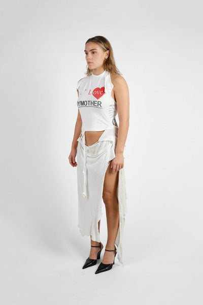 I Love My Mother Cotton Waste Dress-Puer Parasitus-APOC STORE