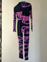 Hand Dyed Catsuit Pink Black-Celia Calderón Asensio-APOC STORE