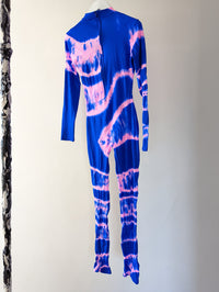 Hand Dyed Catsuit Blue Pink-Celia Calderón Asensio-APOC STORE