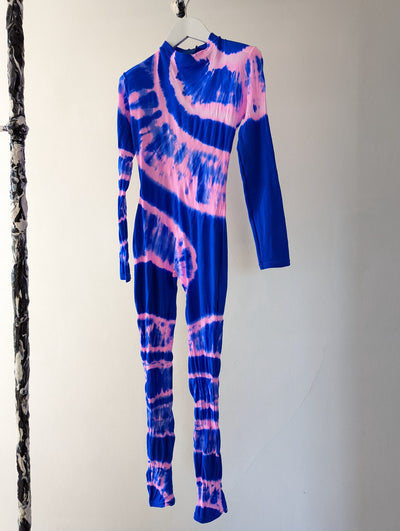 Hand Dyed Catsuit Blue Pink-Celia Calderón Asensio-APOC STORE