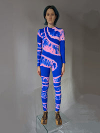 Hand Dyed Catsuit Blue Pink-Celia Calderón Asensio-APOC STORE