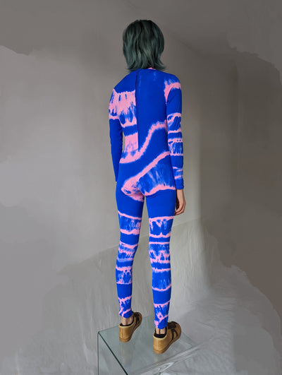 Hand Dyed Catsuit Blue Pink-Celia Calderón Asensio-APOC STORE