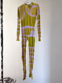 Hand Dyed Catsuit Green Pink-Celia Calderón Asensio-APOC STORE