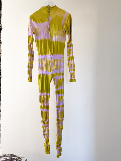 Hand Dyed Catsuit Green Pink-Celia Calderón Asensio-APOC STORE