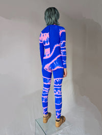 Hand Dyed Catsuit Pink Blue-Celia Calderón Asensio-APOC STORE