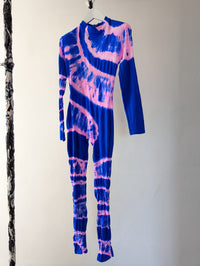 Hand Dyed Catsuit Pink Blue-Celia Calderón Asensio-APOC STORE