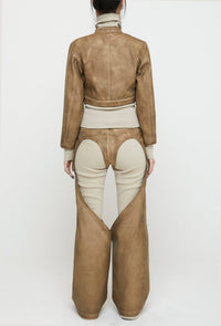 Heart Chap Pants Camel-Nibgnus-APOC STORE