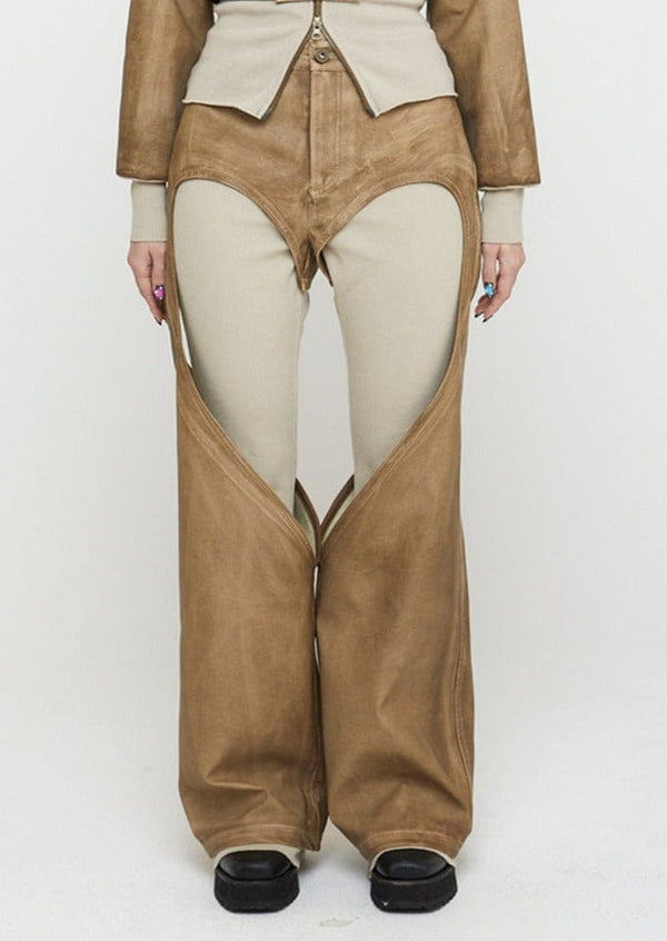 Heart Chap Pants Camel-Nibgnus-APOC STORE