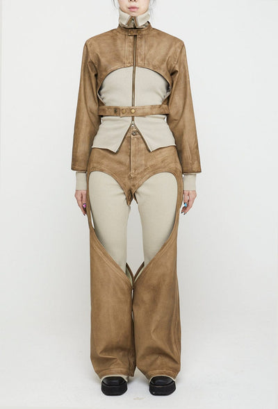 Heart Chap Pants Camel-Nibgnus-APOC STORE