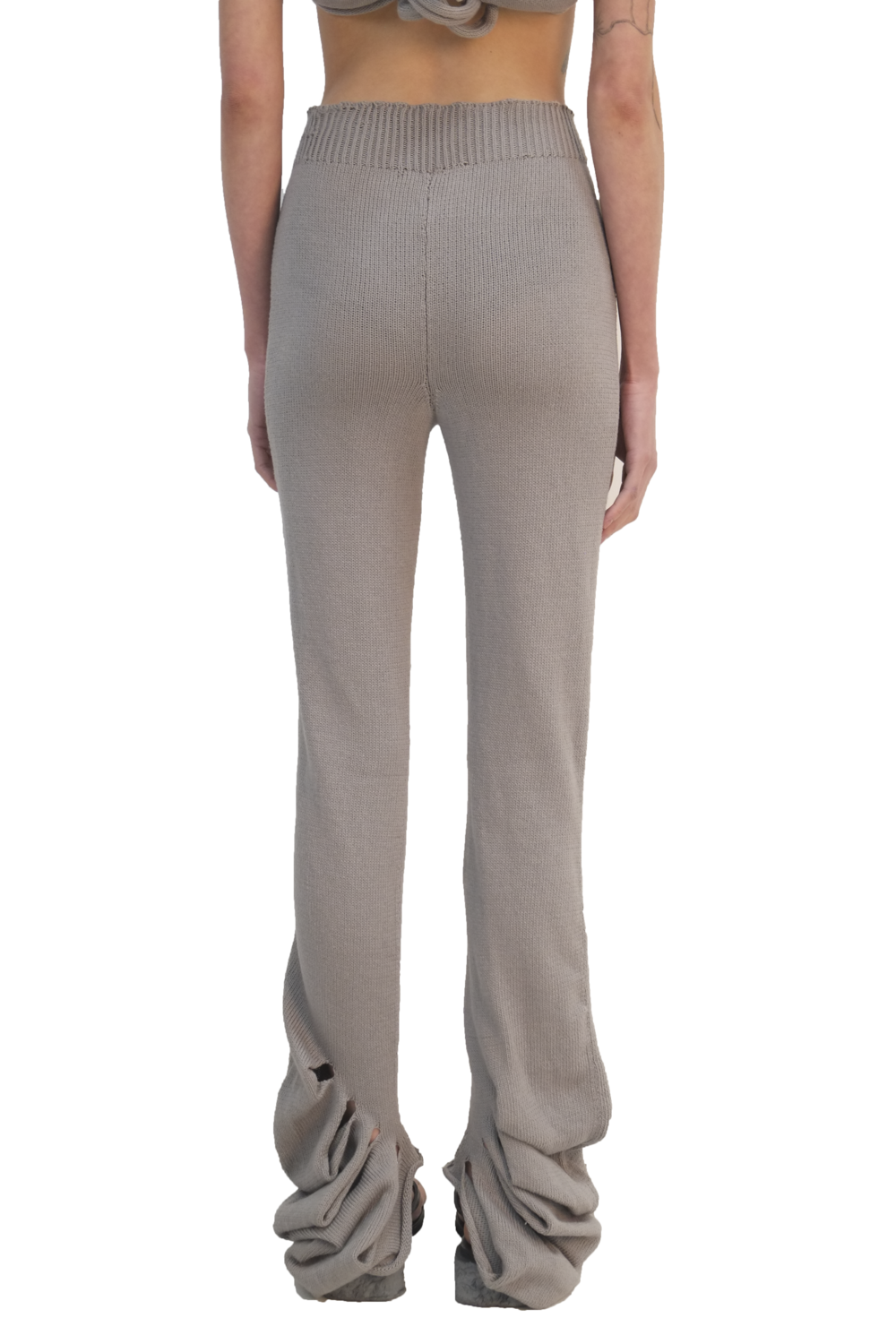 Ribbed Drape Trousers-Krystal Paniagua-APOC STORE
