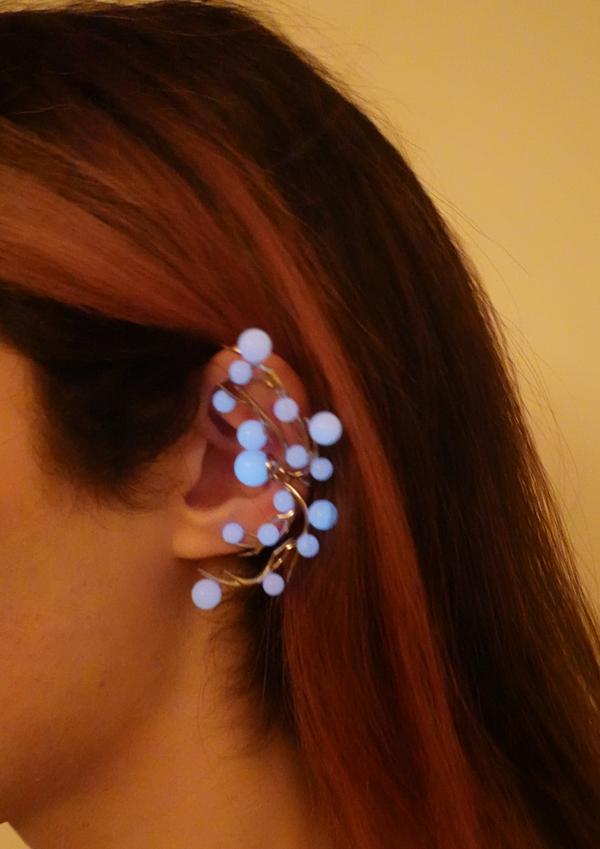 Spiky Ear Cuff with Luminous Stone-TRANSE PARIS-APOC STORE