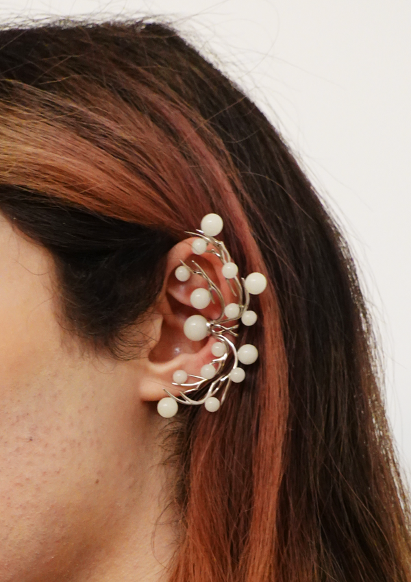Spiky Ear Cuff with Luminous Stone-TRANSE PARIS-APOC STORE