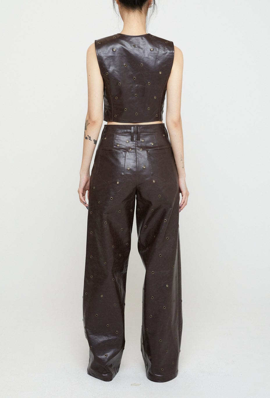 Eyelet Bikini Pants Red Brown-Nibgnus-APOC STORE