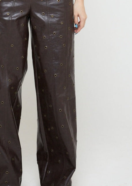 Eyelet Bikini Pants Red Brown-Nibgnus-APOC STORE