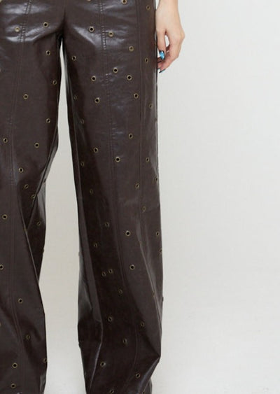 Eyelet Bikini Pants Red Brown-Nibgnus-APOC STORE