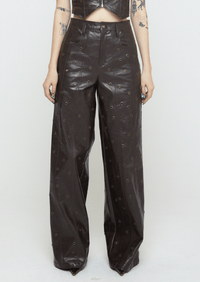 Eyelet Bikini Pants Red Brown-Nibgnus-APOC STORE