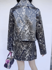 Colour-Changing Brown Python Rubber Mini Jacket-Leeann Huang-APOC STORE