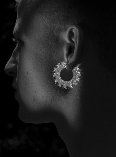 Spine Earrings 3d Printed Resin-Agoston Balazs-APOC STORE