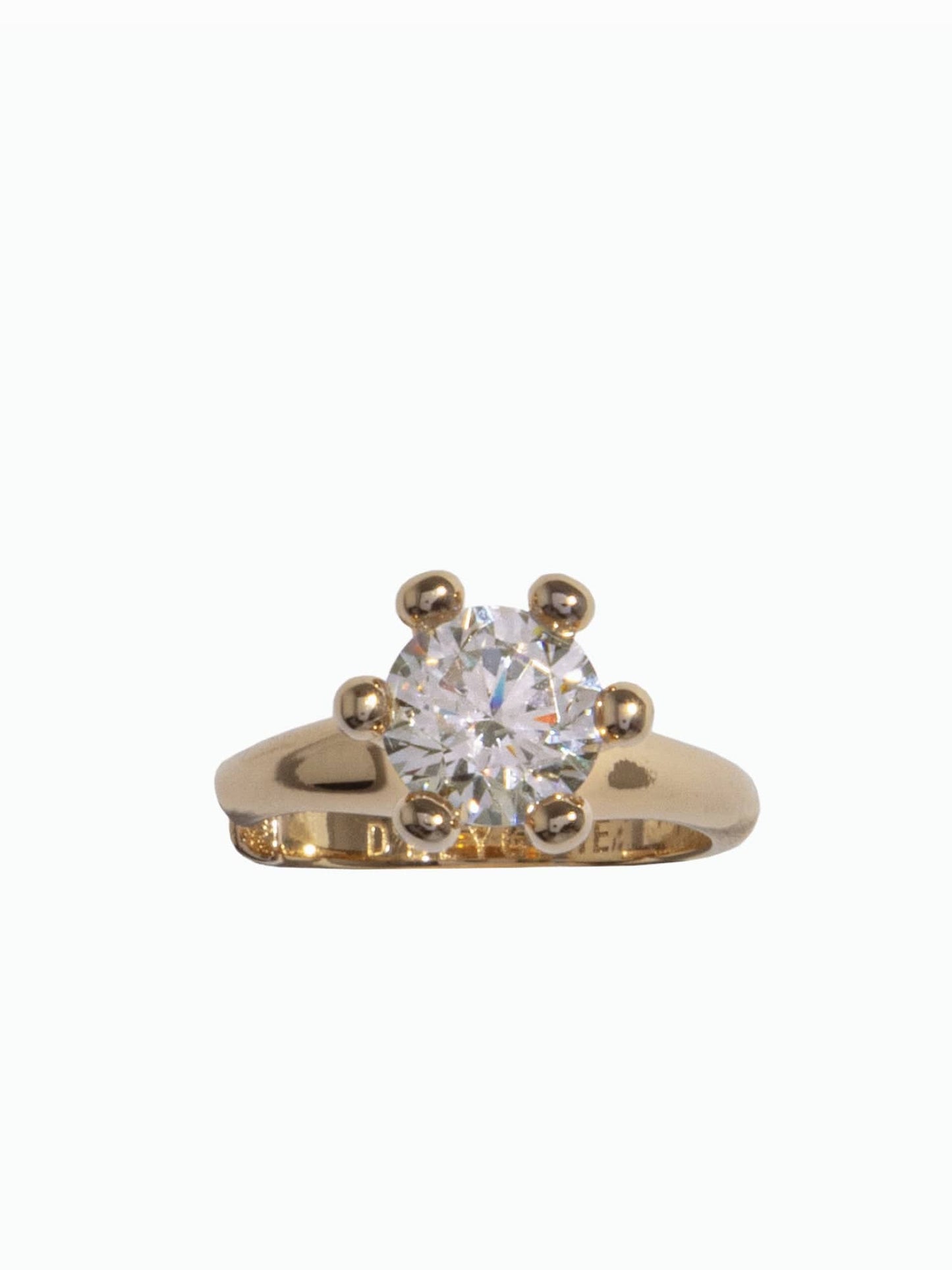 Solitaire Ear Cuff Gold White-D’heygere-APOC STORE