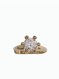 Solitaire Ear Cuff Gold White-D’heygere-APOC STORE