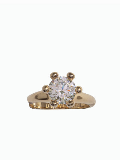 Solitaire Ear Cuff Gold White-D’heygere-APOC STORE