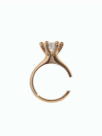 Solitaire Ear Cuff Gold White-D’heygere-APOC STORE