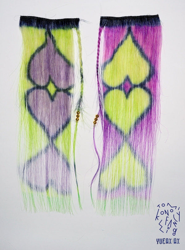 Neon Green Fancy Heart Patterns-Tomihiro Kono-APOC STORE