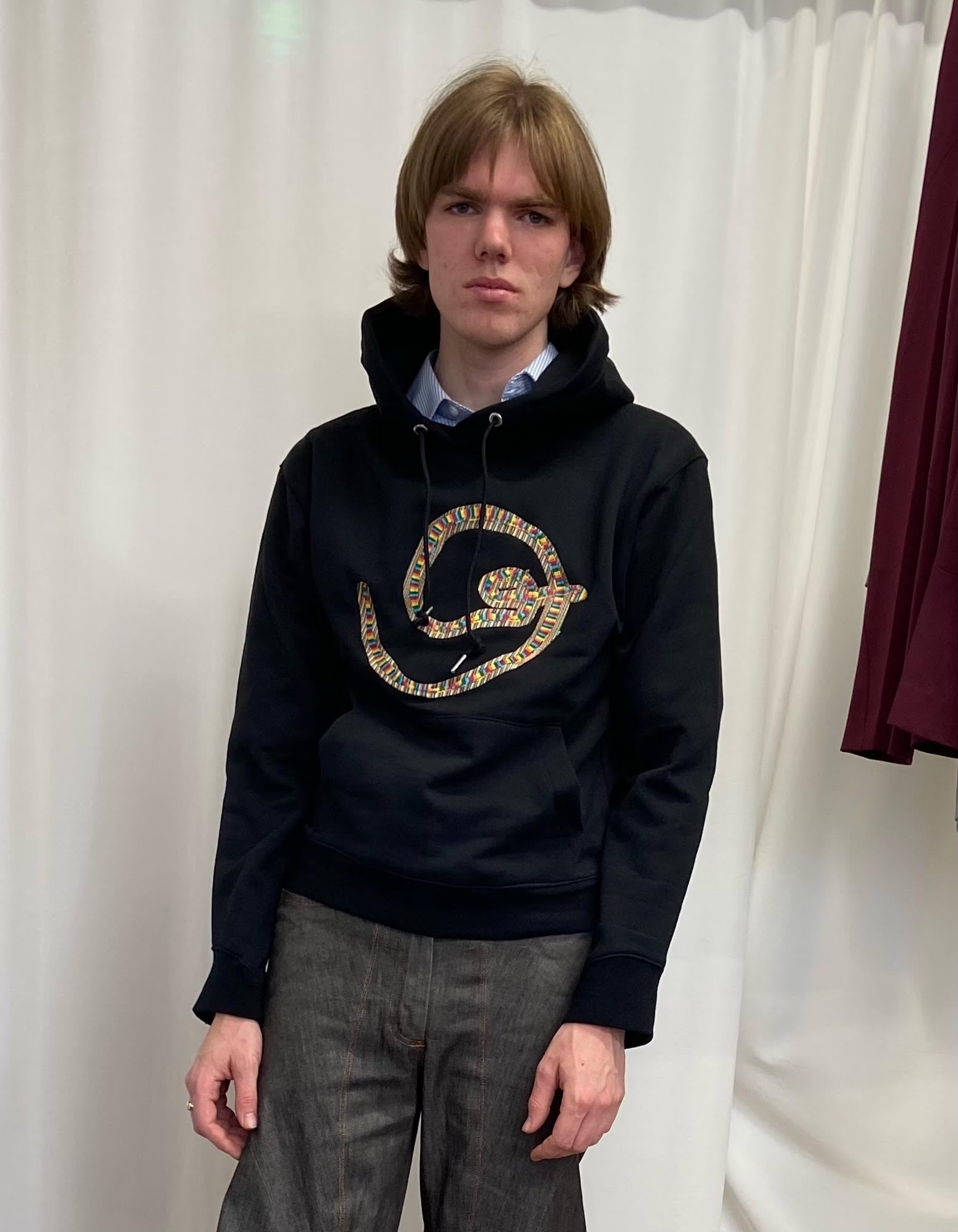 Civilian Black Jersey Hoodie-Lueder x Kkrreeiiss-APOC STORE