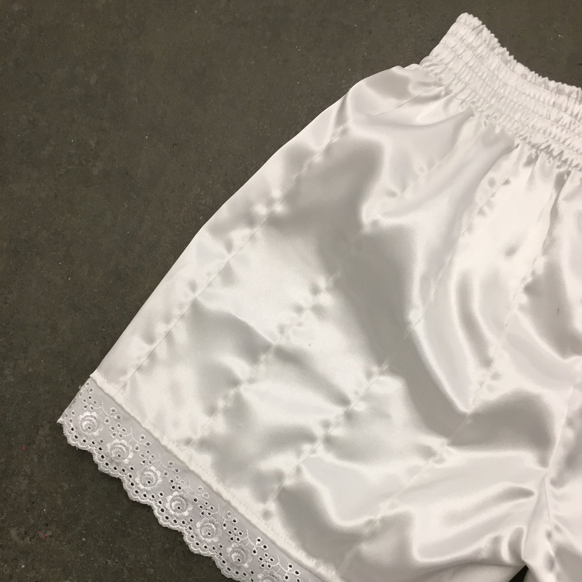 Frill Trim Ribbon Shorts White-Adam Jones-APOC STORE