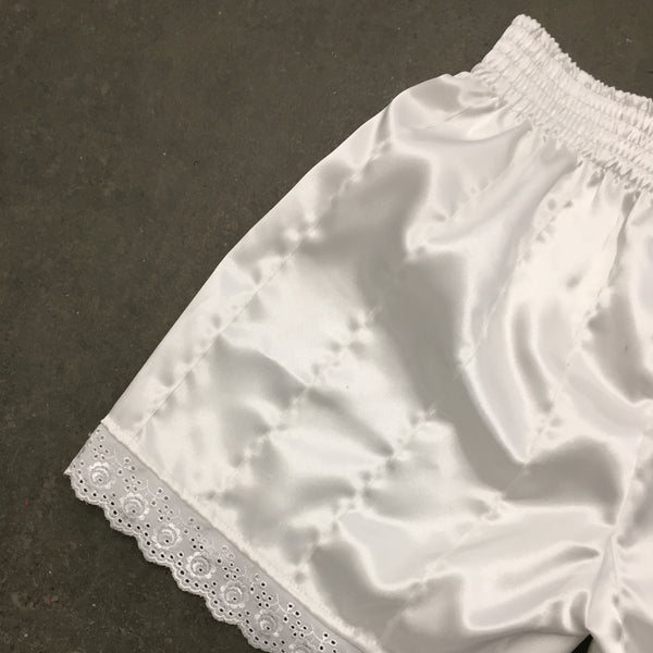 Frill Trim Ribbon Shorts White-Adam Jones-APOC STORE