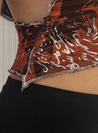 Letter Swirl Cut Out Top-Hadiyah Hussain-APOC STORE