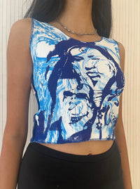 Swirl & My Sisters Blue Vest-Hadiyah Hussain-APOC STORE