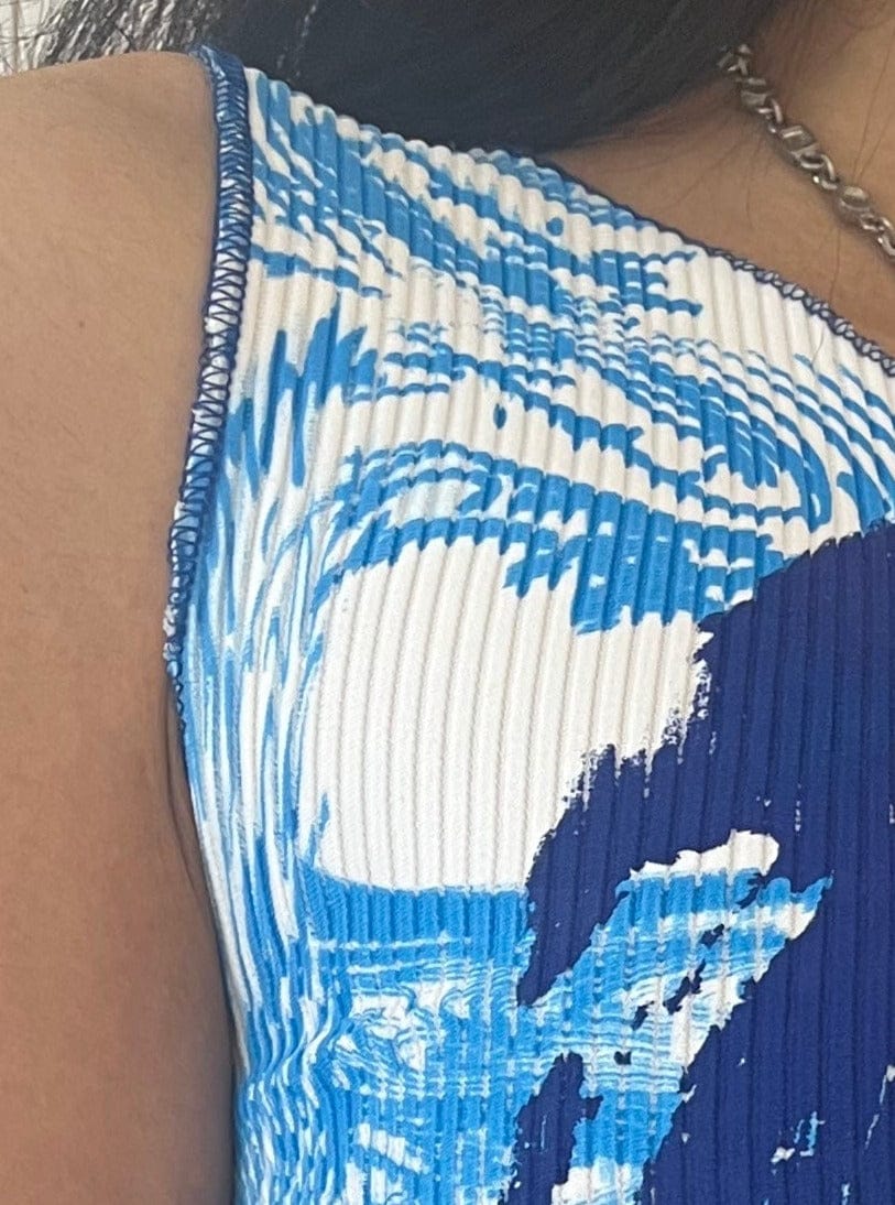 Swirl & My Sisters Blue Vest-Hadiyah Hussain-APOC STORE