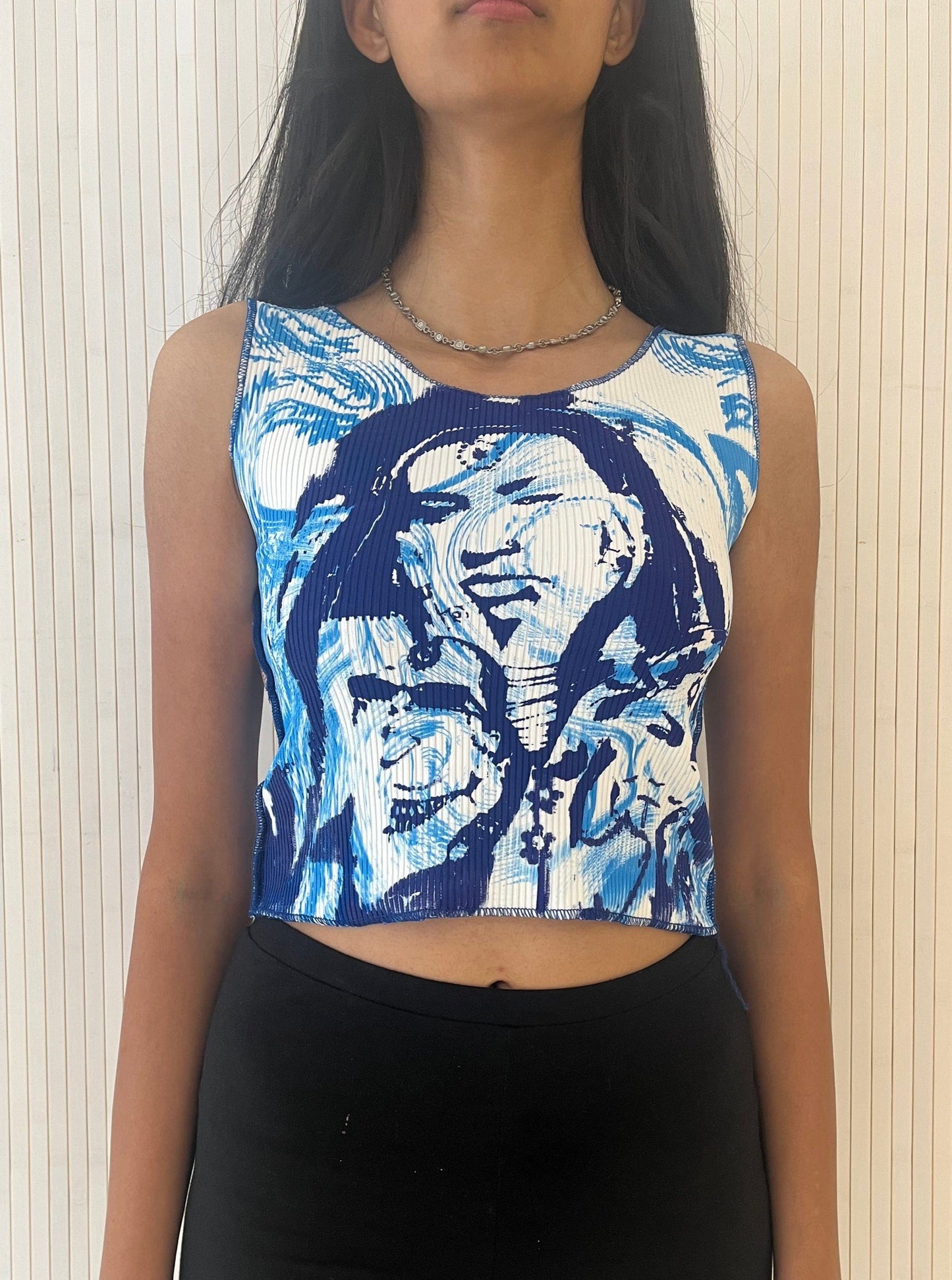 Swirl & My Sisters Blue Vest-Hadiyah Hussain-APOC STORE