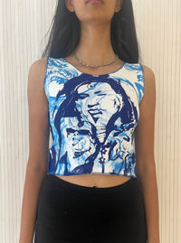 Swirl & My Sisters Blue Vest-Hadiyah Hussain-APOC STORE