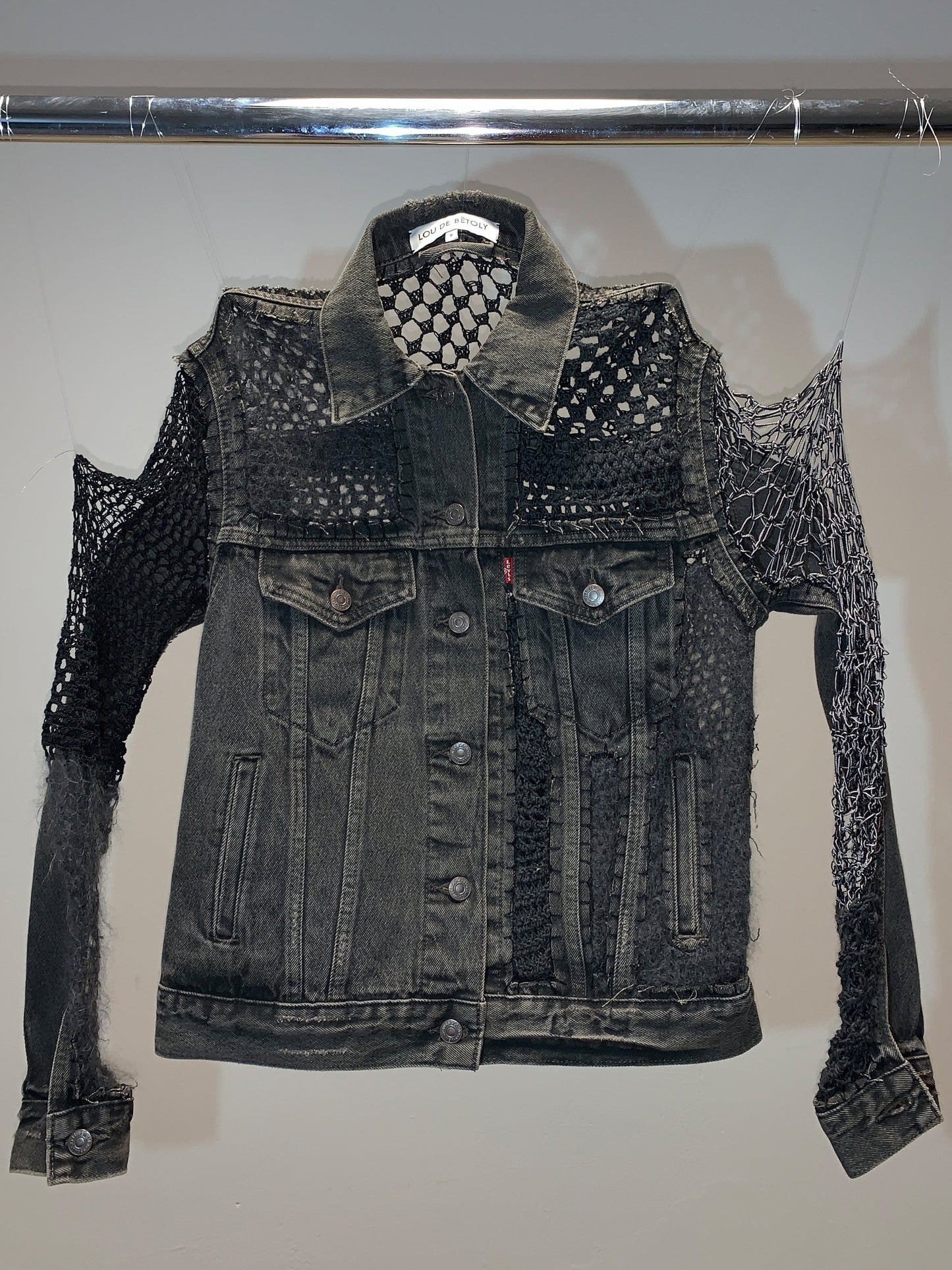 Knitted Jeans Jacket Black-Lou de Bètoly-APOC STORE
