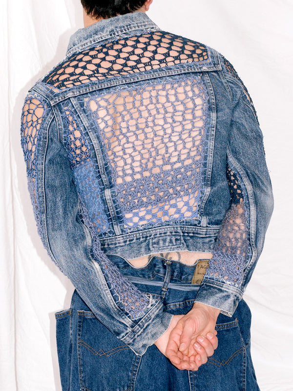 Knitted Jeans Jacket-Lou de Bètoly-APOC STORE