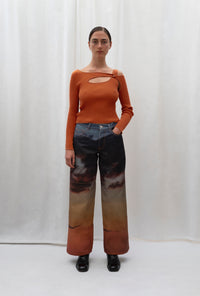 Score Knit Top Orange-René Scheibenbauer-APOC STORE