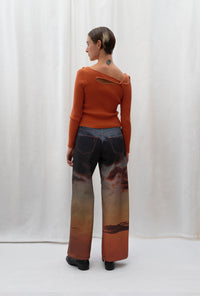 Score Knit Top Orange-René Scheibenbauer-APOC STORE