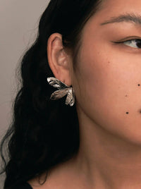 Silver Broken Moth Wings Earrings-Ancient Future-APOC STORE