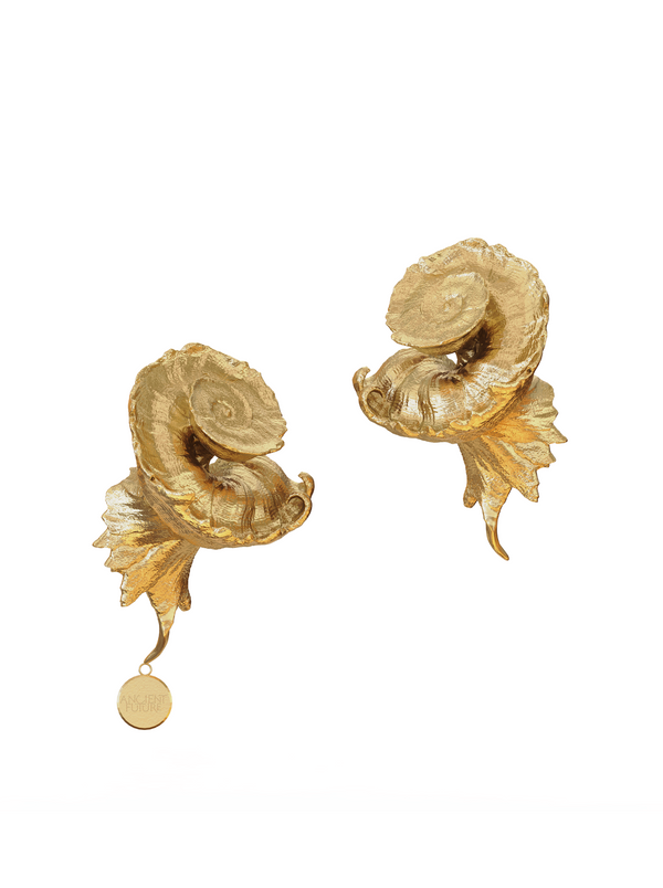 Brass Latiaxis Earrings-Ancient Future-APOC STORE