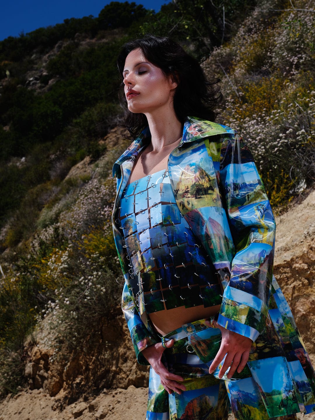 Landscape Image Flip Pattern Coat-Leeann Huang-APOC STORE